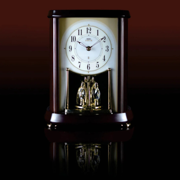 AHW566B Alder Wood Clock with Crystals Pendulum