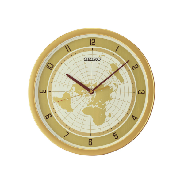 QXA814G Hazlenut Dial World Map Clock