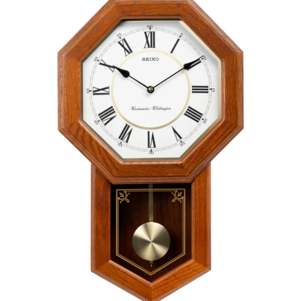 QXH110B DUAL CHIME MUSICAL OAK WOOD PENDULUM CLOCK